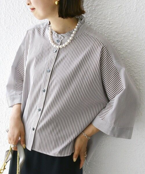 SHIPS / シップス シャツ・ブラウス | 【WEB限定】〈手洗い可能〉ブロード ストライプ / 無地 切替 パッチワーク シャツ | 詳細23