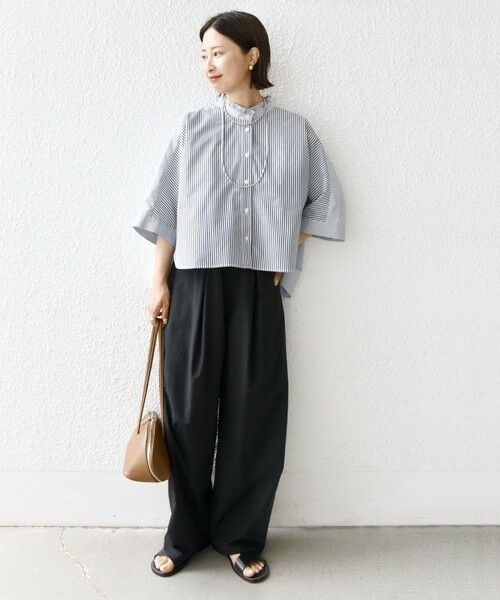 SHIPS / シップス シャツ・ブラウス | 【WEB限定】〈手洗い可能〉ブロード ストライプ / 無地 切替 パッチワーク シャツ | 詳細29