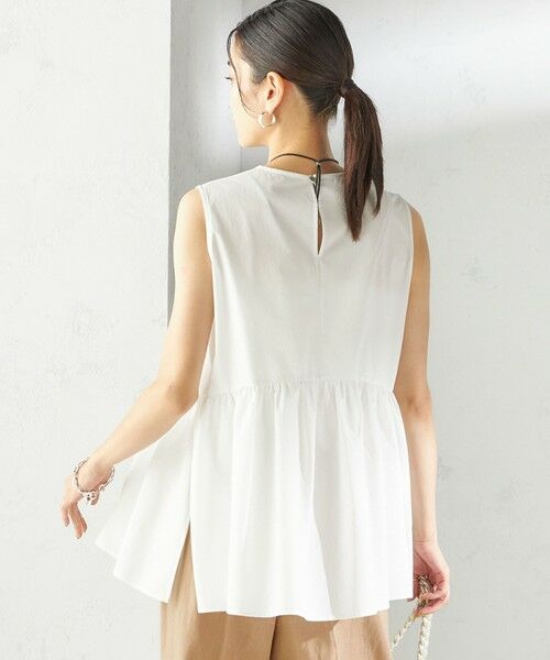 SHIPS / シップス シャツ・ブラウス | 〈接触冷感 / 撥水加工〉TEX BRID(R)タフタ ギャザー ノースリーブ ブラウス | 詳細13