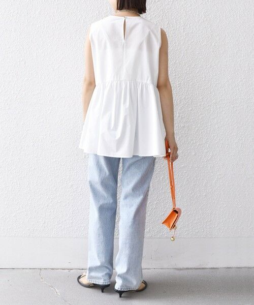 SHIPS / シップス シャツ・ブラウス | 〈接触冷感 / 撥水加工〉TEX BRID(R)タフタ ギャザー ノースリーブ ブラウス | 詳細17