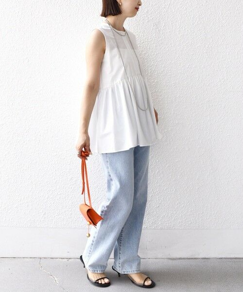 SHIPS / シップス シャツ・ブラウス | 〈接触冷感 / 撥水加工〉TEX BRID(R)タフタ ギャザー ノースリーブ ブラウス | 詳細18