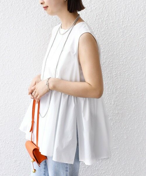 SHIPS / シップス シャツ・ブラウス | 〈接触冷感 / 撥水加工〉TEX BRID(R)タフタ ギャザー ノースリーブ ブラウス | 詳細21