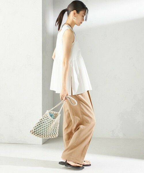 SHIPS / シップス シャツ・ブラウス | 〈接触冷感 / 撥水加工〉TEX BRID(R)タフタ ギャザー ノースリーブ ブラウス | 詳細9