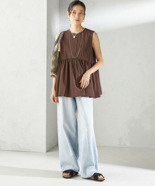 SHIPS / シップス シャツ・ブラウス | 〈接触冷感 / 撥水加工〉TEX BRID(R)タフタ ギャザー ノースリーブ ブラウス | 詳細26