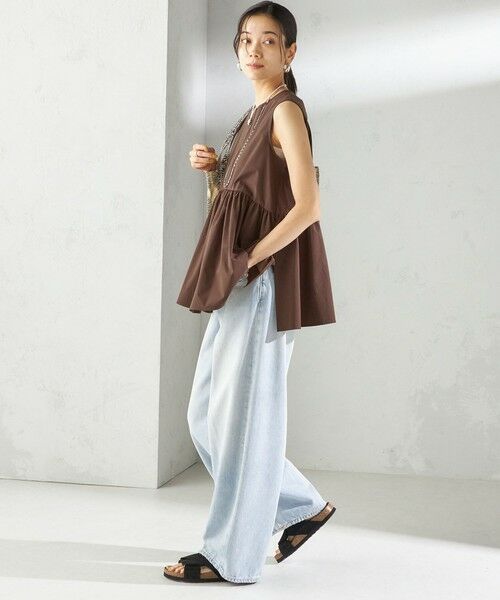 SHIPS / シップス シャツ・ブラウス | 〈接触冷感 / 撥水加工〉TEX BRID(R)タフタ ギャザー ノースリーブ ブラウス | 詳細28