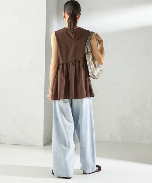 SHIPS / シップス シャツ・ブラウス | 〈接触冷感 / 撥水加工〉TEX BRID(R)タフタ ギャザー ノースリーブ ブラウス | 詳細29