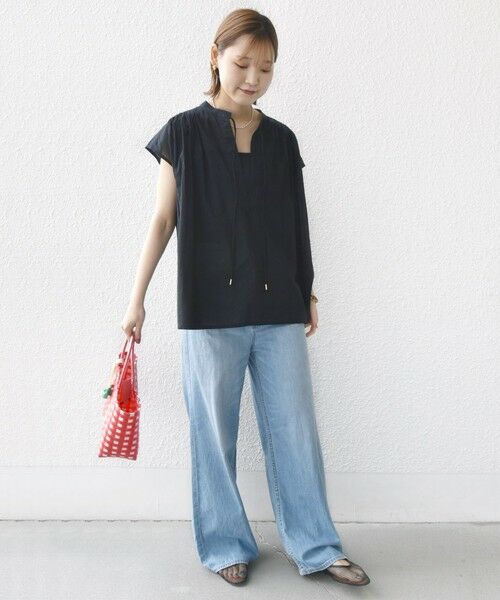 SHIPS / シップス シャツ・ブラウス | 〈手洗い可能〉スキッパー タック フレンチ スリーブ ブラウス | 詳細1