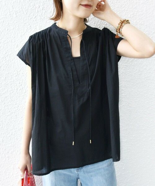 SHIPS / シップス シャツ・ブラウス | 〈手洗い可能〉スキッパー タック フレンチ スリーブ ブラウス | 詳細9