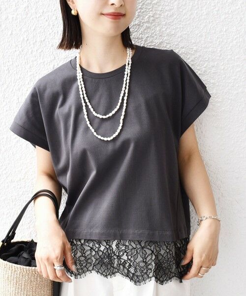 tシャツ チュールコンビクルーネックプルオーバー レディース tシャツ チュールフリルプルオーバー レディース : ZOZOTOWN