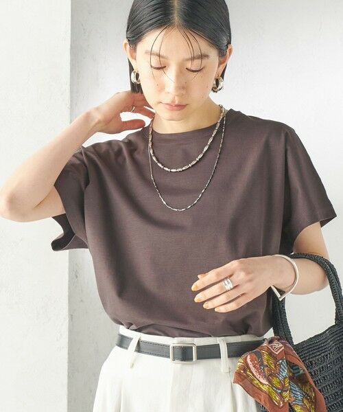 SHIPS / シップス Tシャツ | 《一部追加予約》〈接触冷感〉ポンチ ドルマン TEE(チャコールグレー)
