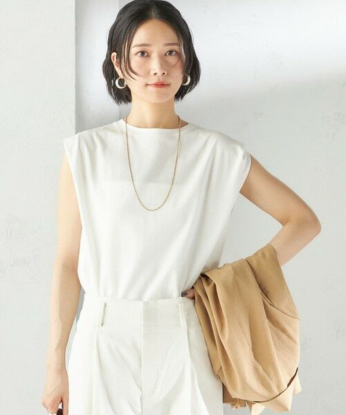 SHIPS / シップス Tシャツ | 〈接触冷感〉ポンチ ノースリーブ プルオーバー | 詳細13