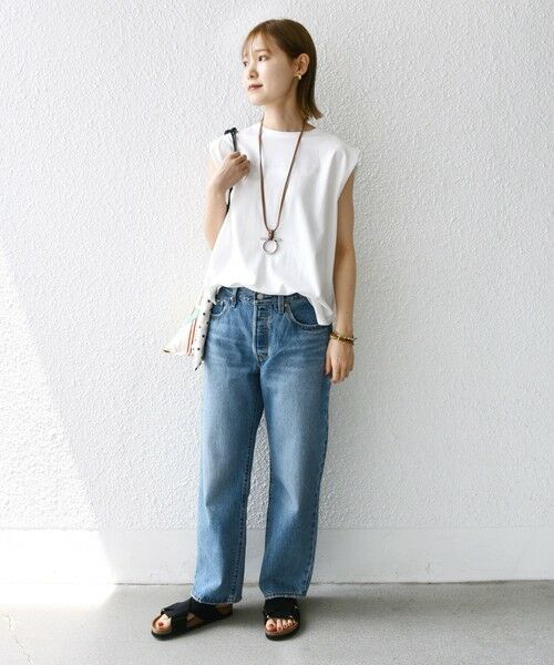 SHIPS / シップス Tシャツ | 〈接触冷感〉ポンチ ノースリーブ プルオーバー | 詳細21