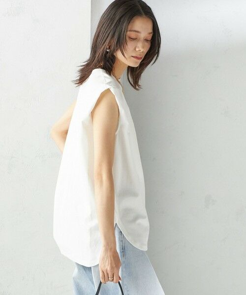 SHIPS / シップス Tシャツ | 〈接触冷感〉ポンチ ノースリーブ プルオーバー | 詳細9