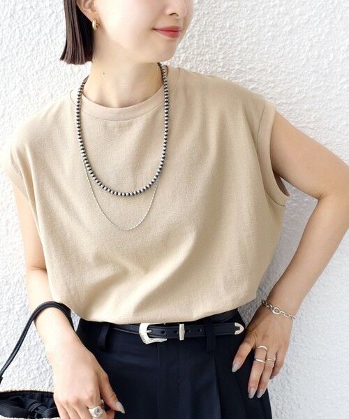 SHIPS / シップス Tシャツ | 〈手洗い可能〉DEPEND アムンゼン ノースリーブ カットソー(ベージュ系)