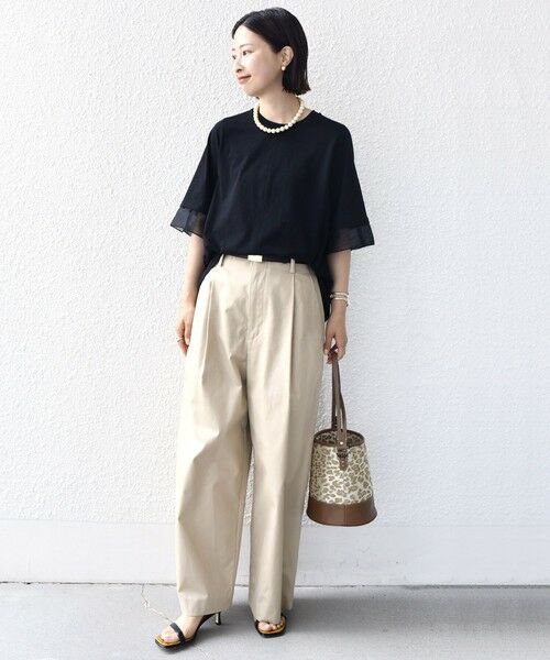 セール】 〈接触冷感 / UVカット〉シアー オーガンジー コンビ