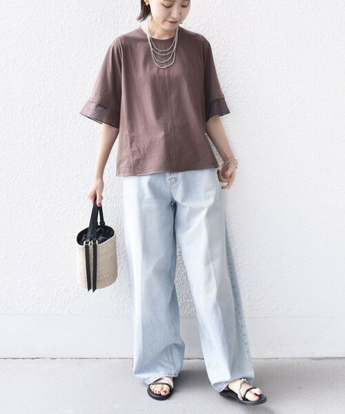 セール】 〈接触冷感 / UVカット〉シアー オーガンジー コンビ