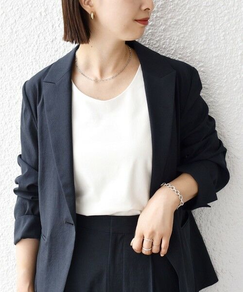 SHIPS / シップス タンクトップ | 2WAY サテン × カットソー スクエア タンクトップ | 詳細10