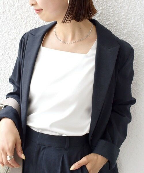 SHIPS / シップス タンクトップ | 2WAY サテン × カットソー スクエア タンクトップ | 詳細8