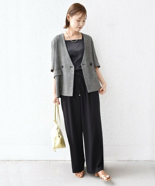 SHIPS / シップス タンクトップ | 2WAY サテン × カットソー スクエア タンクトップ | 詳細14