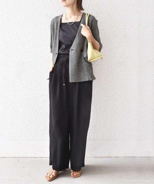 SHIPS / シップス タンクトップ | 2WAY サテン × カットソー スクエア タンクトップ | 詳細15