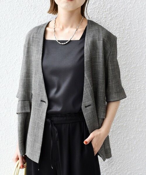 SHIPS / シップス タンクトップ | 2WAY サテン × カットソー スクエア タンクトップ | 詳細16