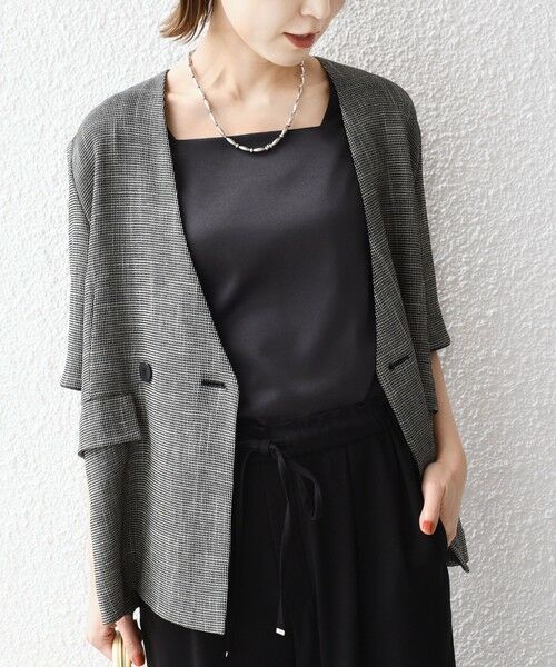 SHIPS / シップス タンクトップ | 2WAY サテン × カットソー スクエア タンクトップ | 詳細17