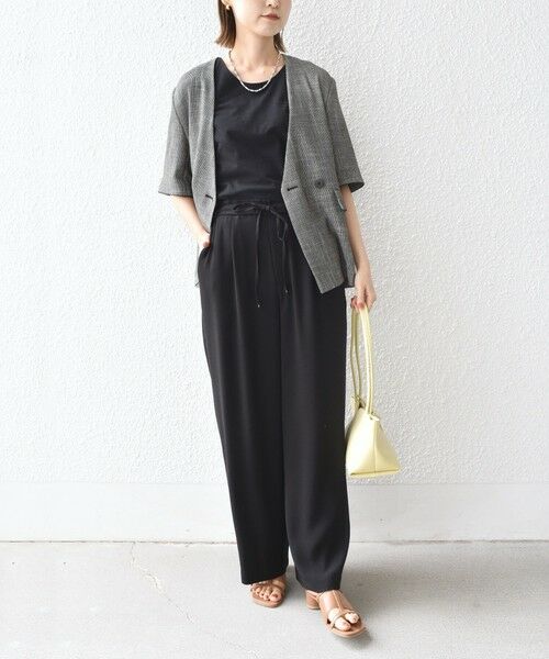 SHIPS / シップス タンクトップ | 2WAY サテン × カットソー スクエア タンクトップ | 詳細19