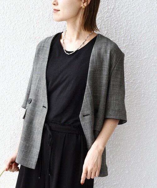 SHIPS / シップス タンクトップ | 2WAY サテン × カットソー スクエア タンクトップ | 詳細20