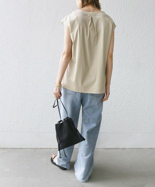 SHIPS / シップス タンクトップ | 〈手洗い可能〉スムース Vネック フレンチ スリーブ | 詳細2