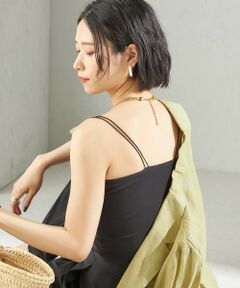 SHIPS / シップス キャミソール・チューブトップ | 〈接触冷感〉ベア フライス カップ付 2ストラップ キャミ