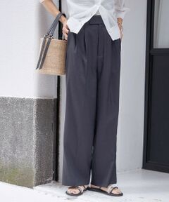 SHIPS / シップス その他パンツ | 〈手洗い可能〉麻調 合繊 2タック ワイド パンツ 2