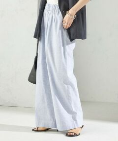 SHIPS / シップス その他パンツ | 〈接触冷感・手洗い可能〉麻混 シャンブレー ウエスト ゴム ワイド パンツ