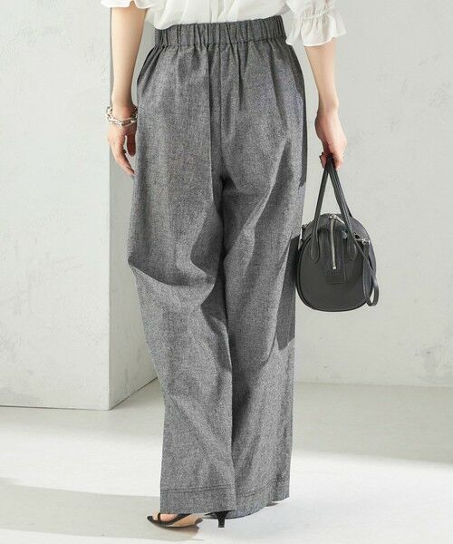 SHIPS / シップス その他パンツ | 〈接触冷感・手洗い可能〉麻混 シャンブレー ウエスト ゴム ワイド パンツ | 詳細11