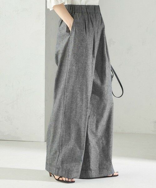 SHIPS / シップス その他パンツ | 〈接触冷感・手洗い可能〉麻混 シャンブレー ウエスト ゴム ワイド パンツ | 詳細12