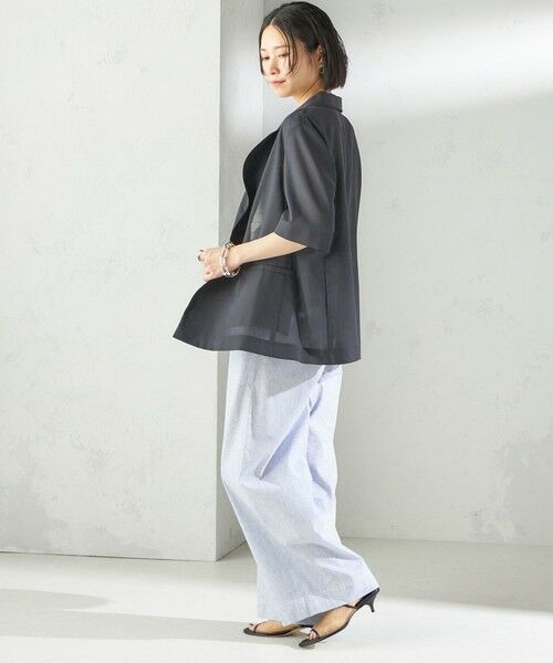 SHIPS / シップス その他パンツ | 〈接触冷感・手洗い可能〉麻混 シャンブレー ウエスト ゴム ワイド パンツ | 詳細18