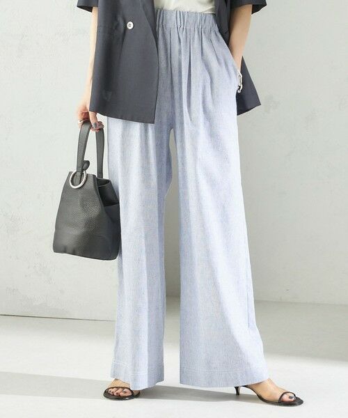 SHIPS / シップス その他パンツ | 〈接触冷感・手洗い可能〉麻混 シャンブレー ウエスト ゴム ワイド パンツ | 詳細22