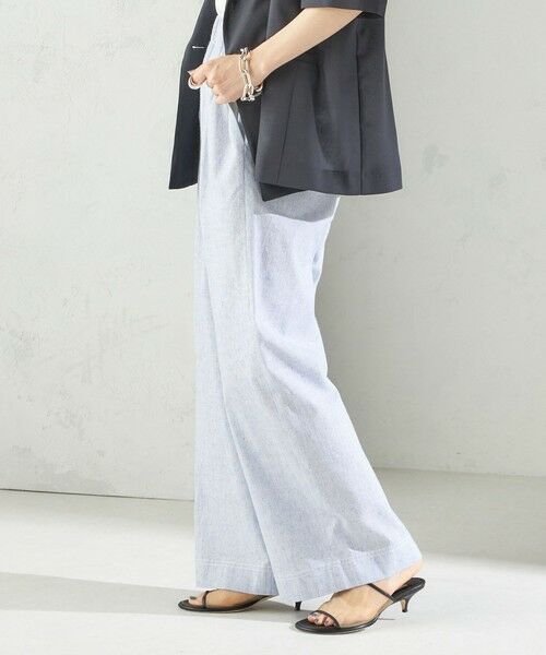 SHIPS / シップス その他パンツ | 〈接触冷感・手洗い可能〉麻混 シャンブレー ウエスト ゴム ワイド パンツ | 詳細23