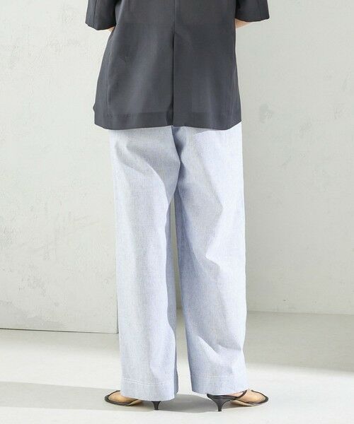SHIPS / シップス その他パンツ | 〈接触冷感・手洗い可能〉麻混 シャンブレー ウエスト ゴム ワイド パンツ | 詳細24