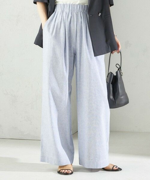 SHIPS / シップス その他パンツ | 〈接触冷感・手洗い可能〉麻混 シャンブレー ウエスト ゴム ワイド パンツ | 詳細26