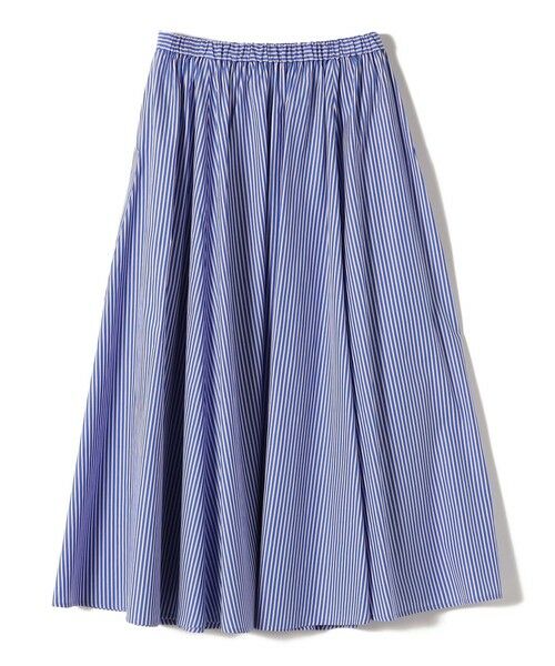 SHIPS / シップス ロング・マキシ丈スカート | SHIPS Primary Navy Label:ストライプ ポケット  ギャザー スカート | 詳細2