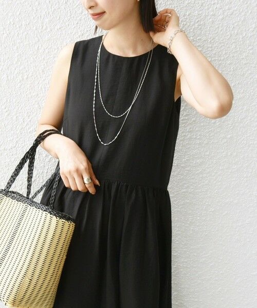 SHIPS / シップス ロング・マキシ丈ワンピース | 〈手洗い可能〉シルク混 シアー ノースリーブ ワンピース | 詳細17