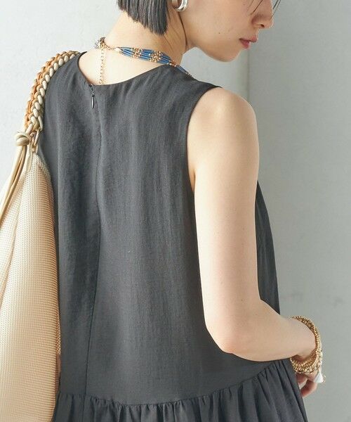 SHIPS / シップス ロング・マキシ丈ワンピース | 〈手洗い可能〉シルク混 シアー ノースリーブ ワンピース | 詳細6