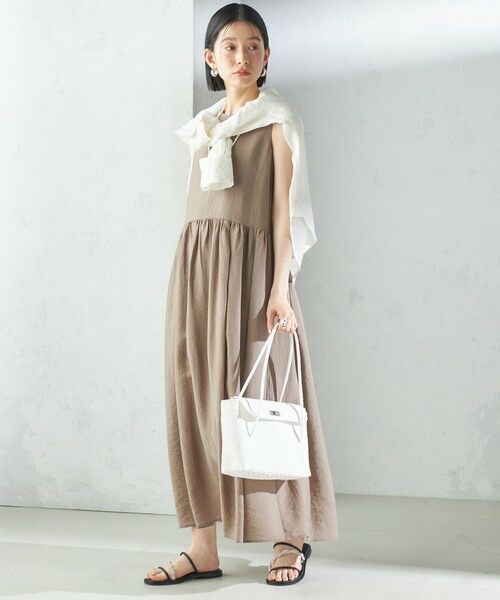 SHIPS / シップス ロング・マキシ丈ワンピース | 〈手洗い可能〉シルク混 シアー ノースリーブ ワンピース | 詳細20