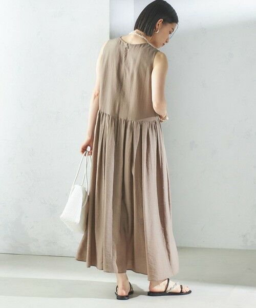 SHIPS / シップス ロング・マキシ丈ワンピース | 〈手洗い可能〉シルク混 シアー ノースリーブ ワンピース | 詳細28