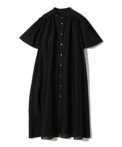 SHIPS / シップス ロング・マキシ丈ワンピース | SHIPS Primary Navy Label:コットン シルク ギャザー ワンピース