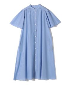 SHIPS / シップス ロング・マキシ丈ワンピース | SHIPS Primary Navy Label:コットン シルク ギャザー ワンピース