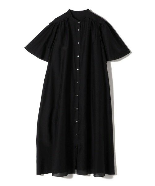 セール】 SHIPS Primary Navy Label:コットン シルク ギャザー