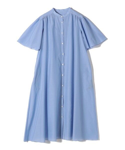 ★SALE★【送料関税無料】Chloe ギャザーシルクワンピース コットンシルクパウダークロス ギャザーロングワンピース