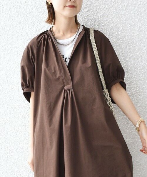 SHIPS / シップス ロング・マキシ丈ワンピース | 〈接触冷感 / 撥水加工〉TEX BRID(R)タフタ ギャザー ワンピース | 詳細13