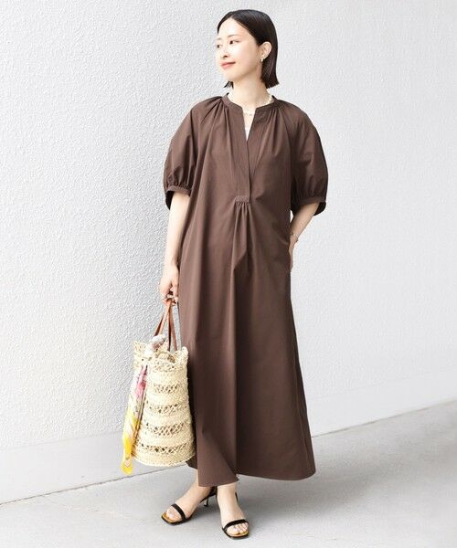 SHIPS / シップス ロング・マキシ丈ワンピース | 〈接触冷感 / 撥水加工〉TEX BRID(R)タフタ ギャザー ワンピース | 詳細14